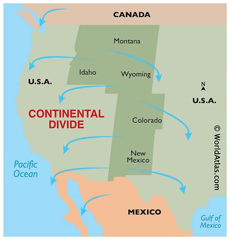 Map of the Continental Divide